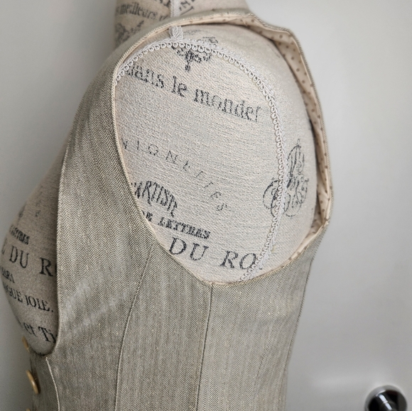 Chevron Pinstripe Sleeveless Mini Dress - Picture 6 of 16